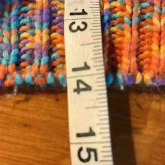 SHEIN Multi Color Crop  Cardigan Long Sleeves Loose Knit/Crochet Size USA 4 - Picture 8 of 9